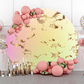 Aperturee Pink Green Round Gold Abstract Birthday Party Backdorp